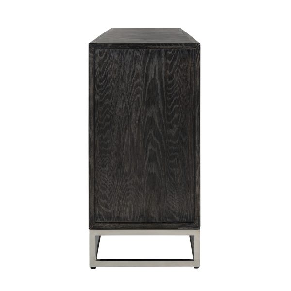Dressoir Blackbone silver 4-deuren + open vak (Black rustic) Richmond Interiors - Afbeelding 2