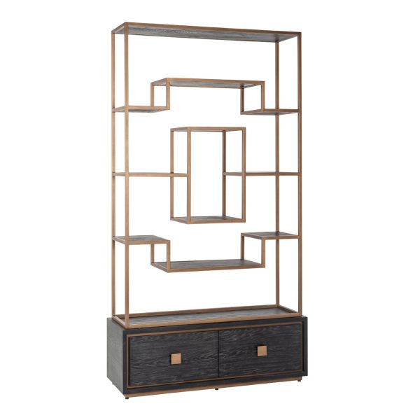 Wandkast Hunter 2-laden (Black rustic) Richmond Interiors