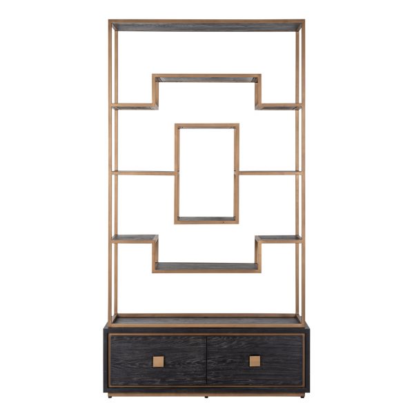 Wandkast Hunter 2-laden (Black rustic) Richmond Interiors - Afbeelding 3