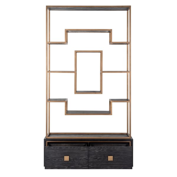 Wandkast Hunter 2-laden (Black rustic) Richmond Interiors - Afbeelding 5