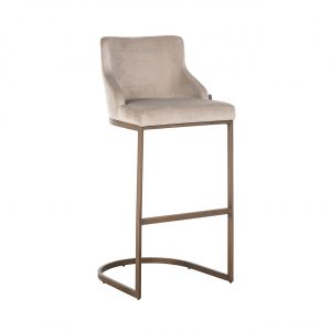 Barstoel Bolton khaki velvet / brushed gold fire retardant (FR-Quartz 903 Khaki) Richmond Interiors