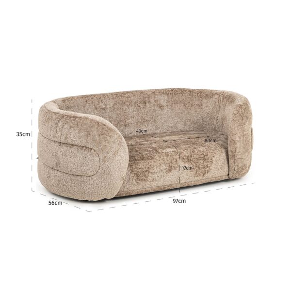 Huisdierenbed Bingo taupe chenille (Bergen 104 taupe chenille) Richmond Interiors - Afbeelding 5