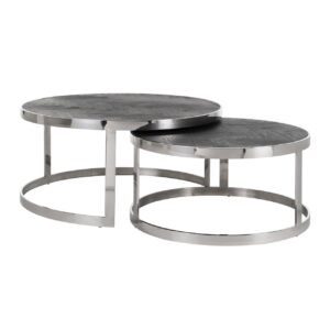 Salontafel Blackbone Silver black rustic (Set of 2) Richmond Interiors