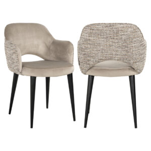 Eetkamerstoel Giovanna trendy nature / khaki velvet fire retardant Richmond Interiors