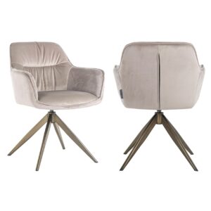 Eetkamerstoel Aline khaki velvet swivel fire retardant Richmond Interiors