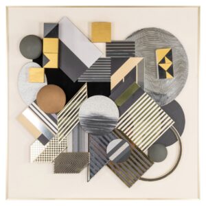 Wall art 3D Block black/gold Richmond Interiors