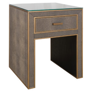 Nachtkastje Bloomville brass shagreen incl. glass top Richmond Interiors