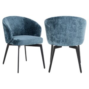 Eetkamerstoel Amphara blue chenille fire retardant Richmond Interiors
