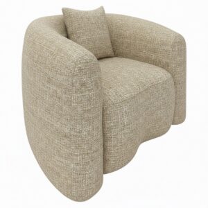 Lounge stoel Luxandra sand tweed fire retardant Richmond Interiors