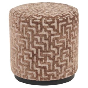 Poef & Voetenbank Lexie brown labyrinth 45Ø Richmond Interiors