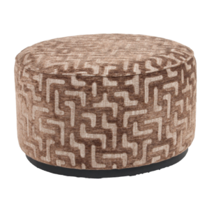 Poef & Voetenbank Lexie brown labyrinth 70Ø Richmond Interiors
